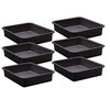 Teacher Created Resources Black Large Plastic Letter Tray, 6PK 20434